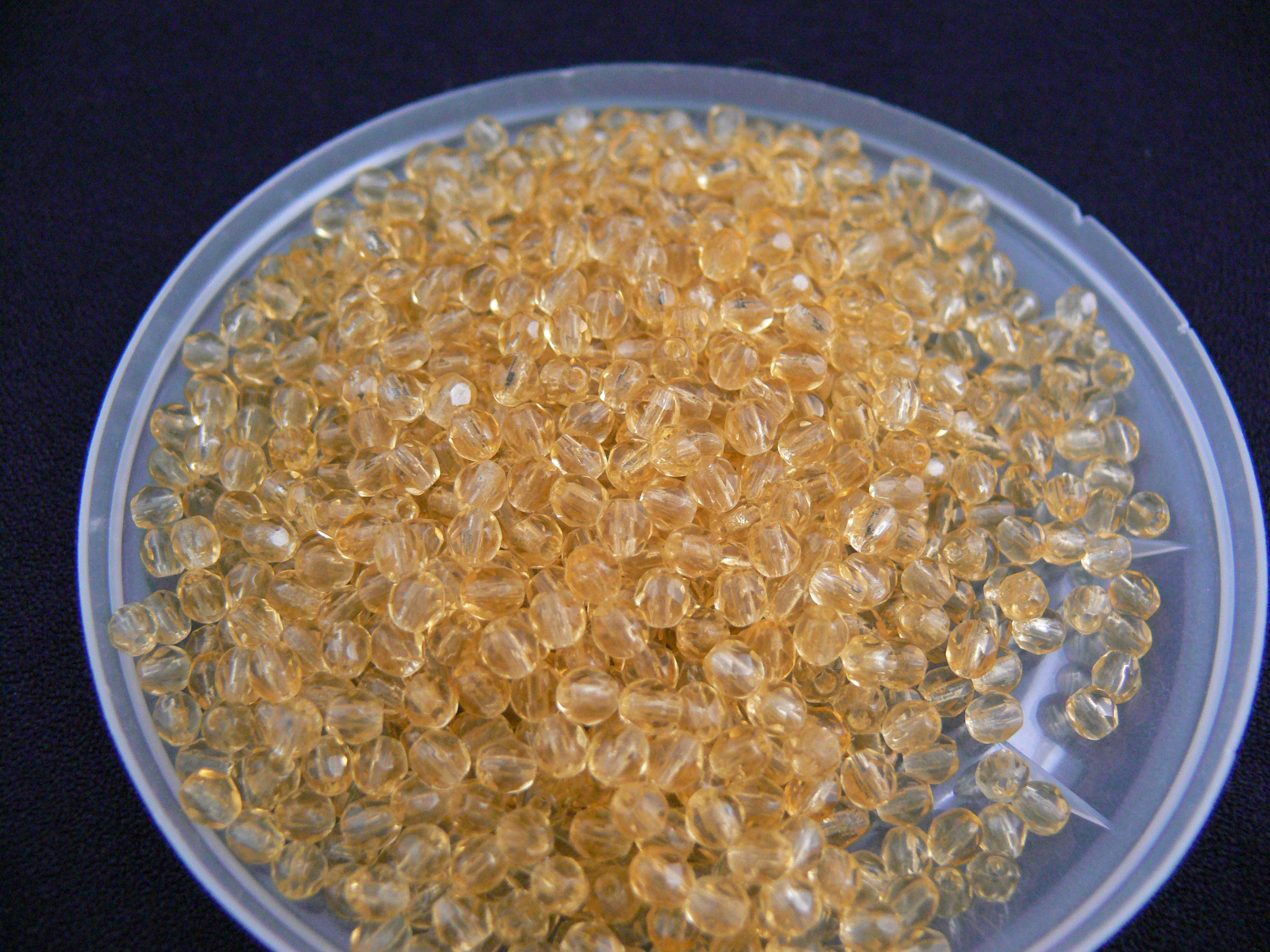 Pale Gold 4mm Czech Crystal Beads
